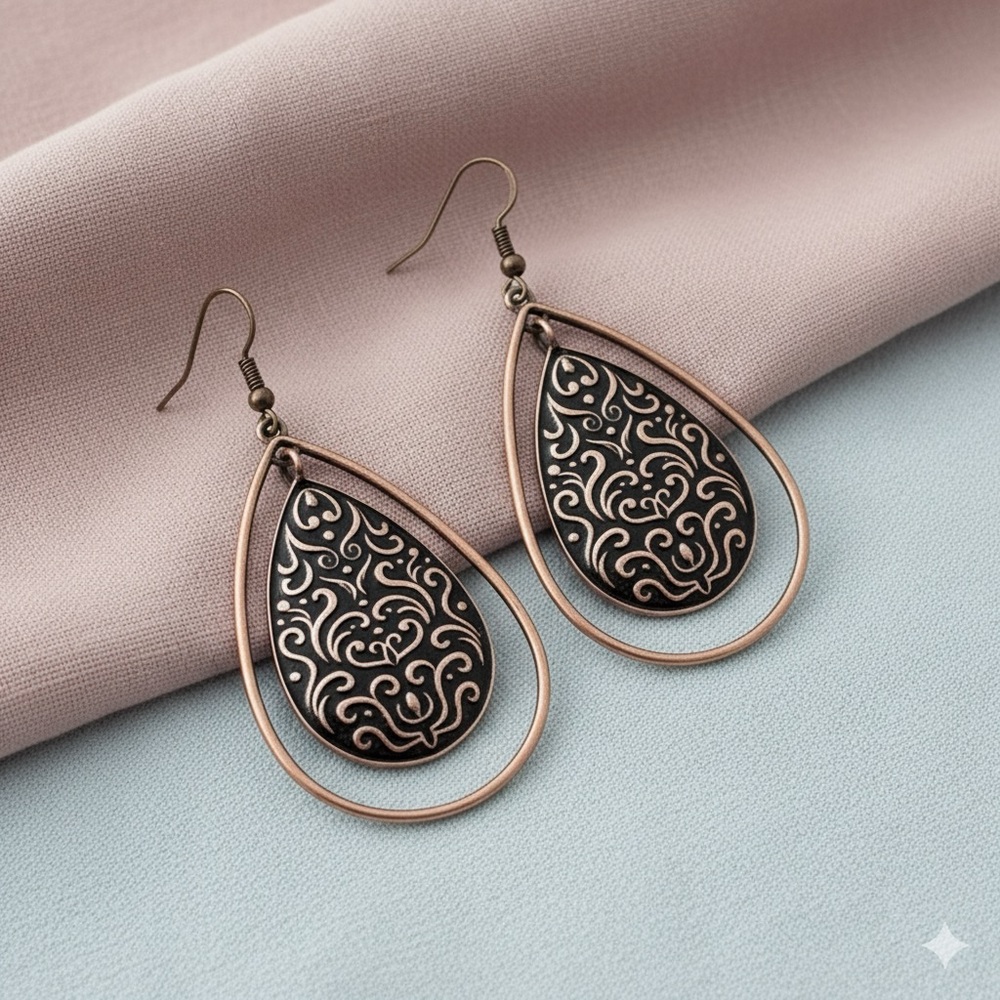 Copper Teardrop Earrings 🤎